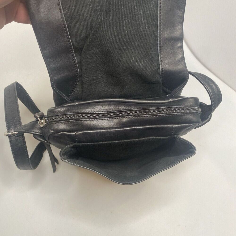 Bruno Rossi Black Italian Leather Crossbody Bag | 7x9x6” | Made in Italy | EUC - Picture 5 of 16